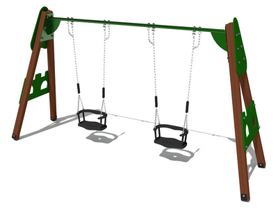 Качели деревянные крепость (сиденье со спинкой) ИО 01162