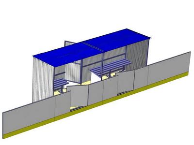 Бокс для штрафников и судей 4,9х1,5х2,6 м
