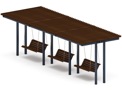 Пергола с диваном  (без поликарбоната) Гармония уюта-12