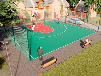 Площадка для стритбола TORUDA ST-1 (16х14,5, игровое поле 15х14)