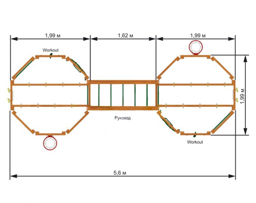 Спорткомплекс для улицы Двойной Воркаут - вид 2