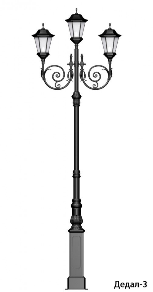 Опора освещения чугунная Дедал (высота 5 метров) - вид 2
