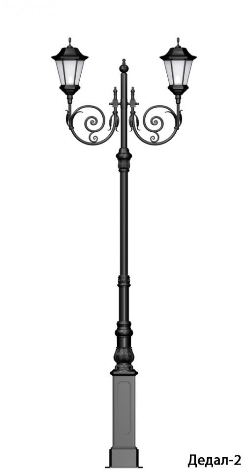 Опора освещения чугунная Дедал (высота 5 метров) - вид 2