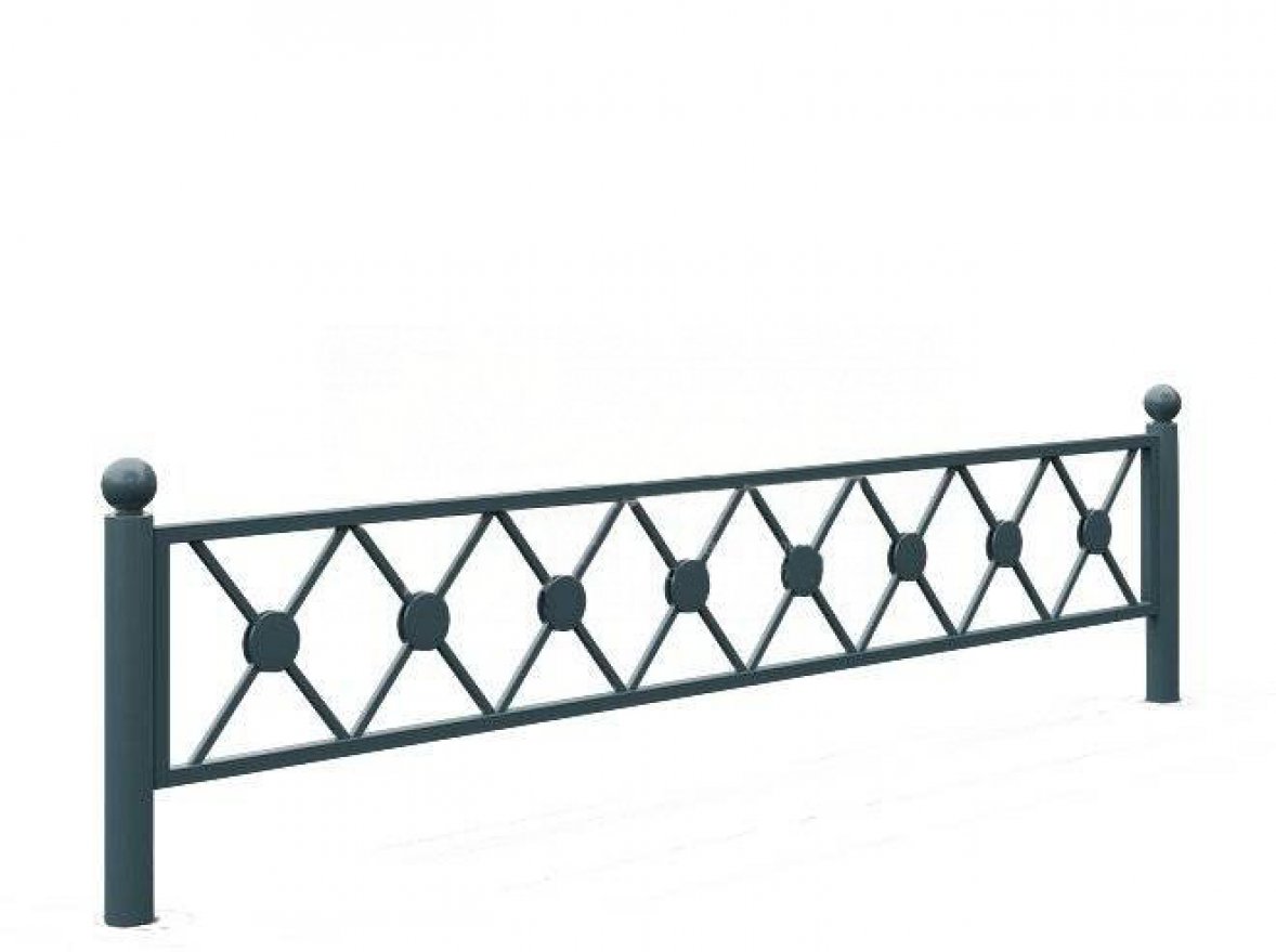 Ограждение стальное ГринЛайн 2 (секция) - вид 2