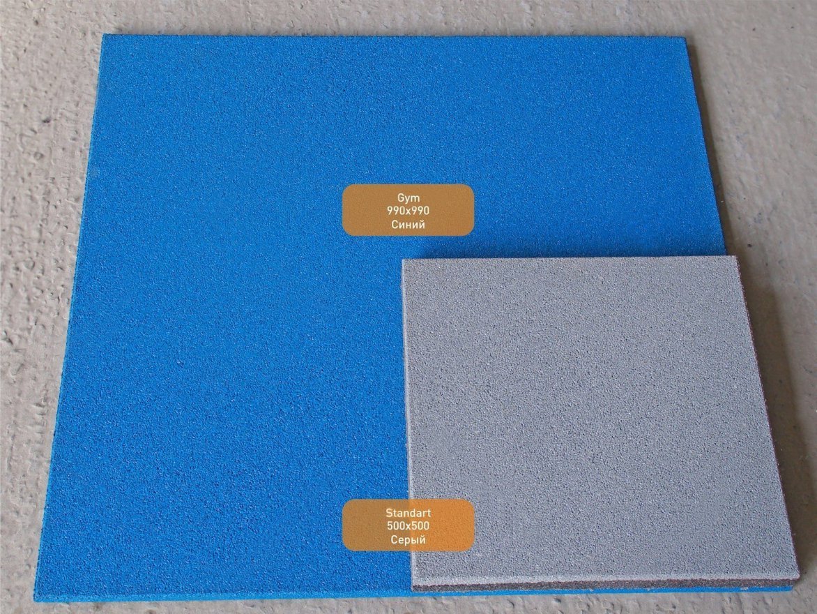 Резиновая плитка Gym 990х990 (15-30 мм) с ровным основанием - вид 2