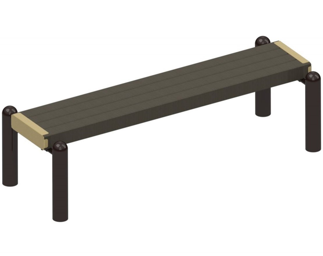 Уличная скамья для отдыха TORUDA 9, ДПК - вид 0