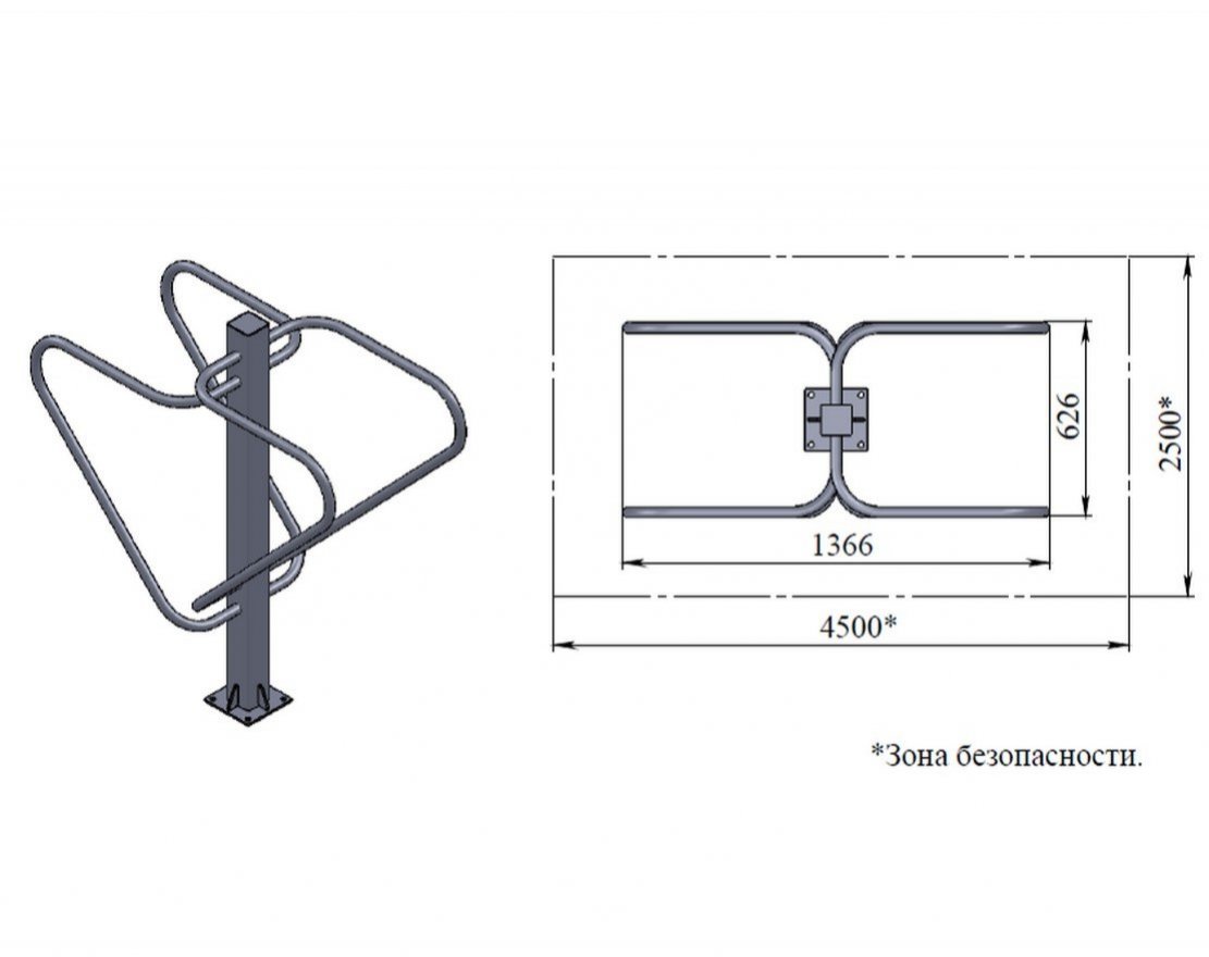 Уличный тренажер TORUDA «Брусья двойные» 37 - вид 2