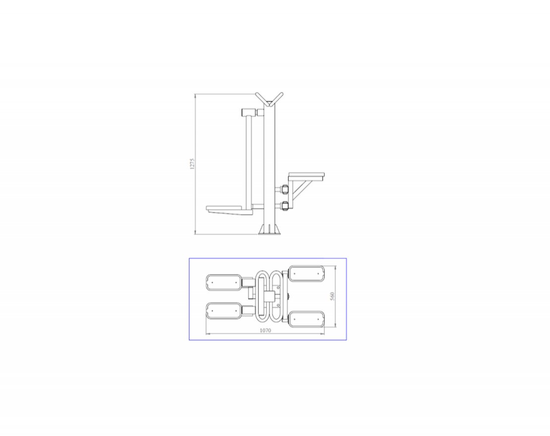 Уличный тренажер TORUDA «Степпер + Хипс» 90 - вид 2