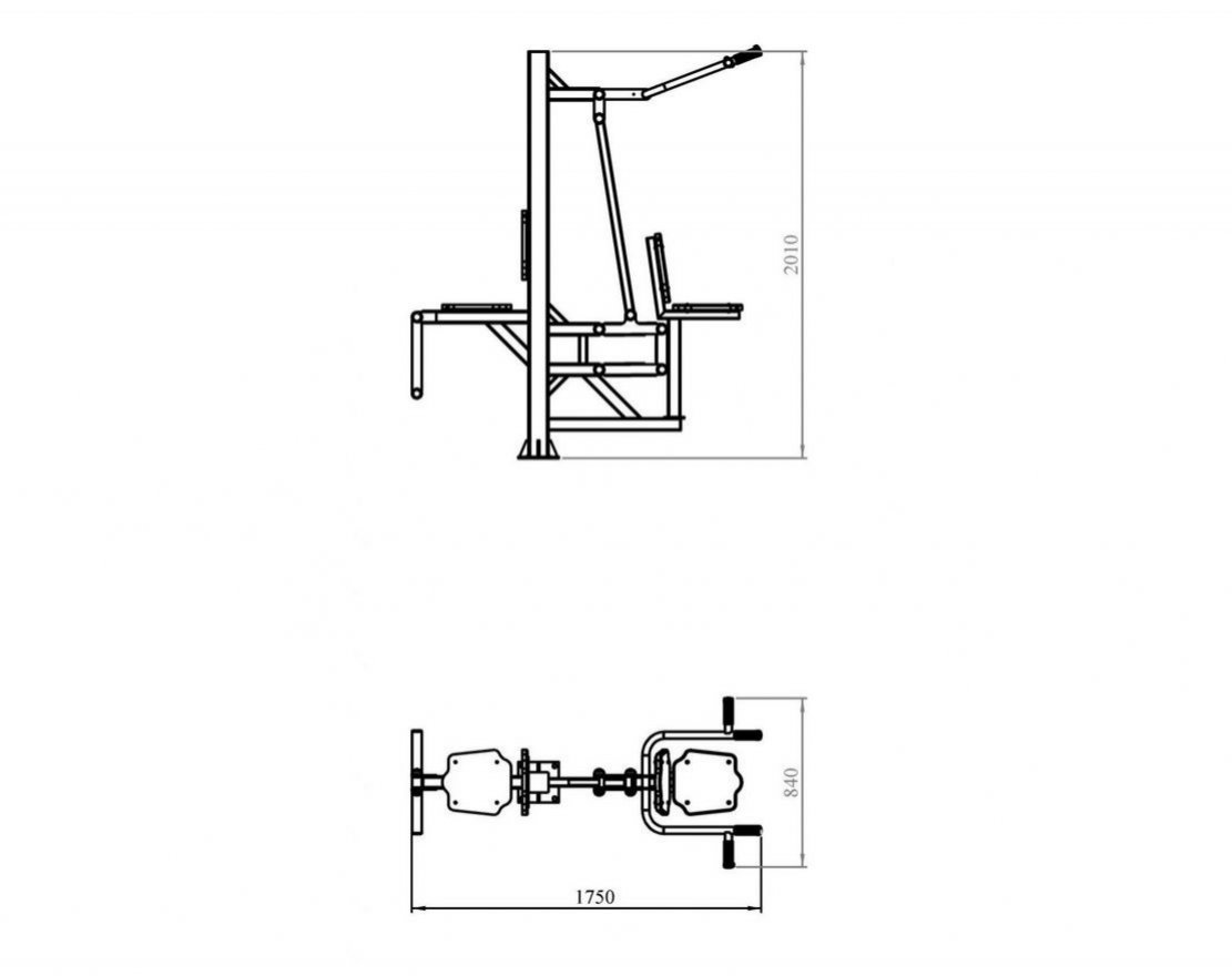 Уличный тренажер TORUDA «Вертикальная тяга + Флекс» 81 - вид 2